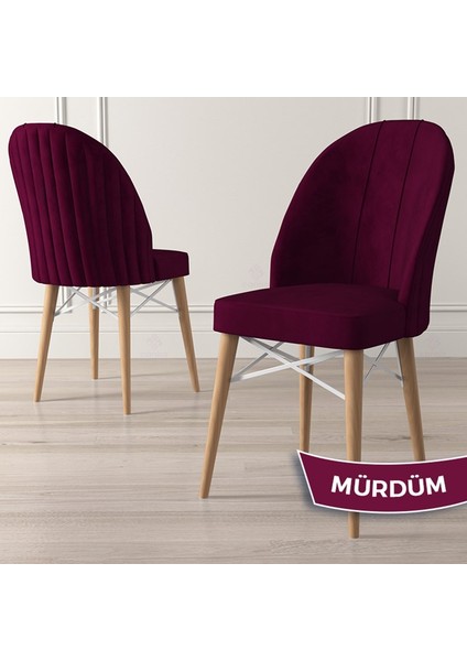 Jena Serisi 4 Adet Mutfak Sandalyesi Babyface Kumaş Doğal Ahşap Ayak Beyaz Kafes fiyatları