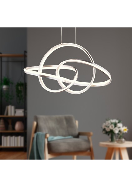 Pireal Tekli Krom Ledli Modern Koridor, Yatak Odası Salon Sarkıt LED Avize