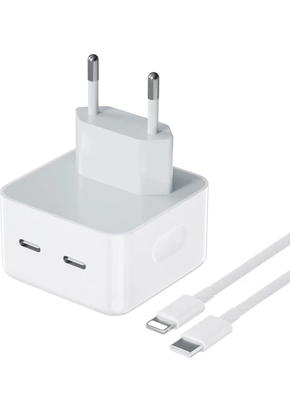 Dvıp N45 35W Yeni Nesil Apple Uyumlu Çift Type-C Port Compact Çıkışlı Ev Tipi Şarj Aleti Kablolu