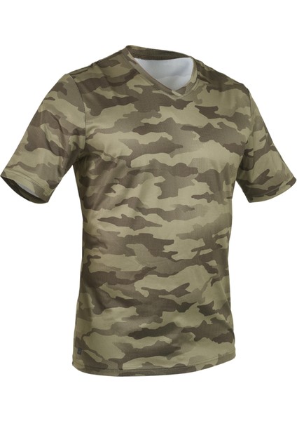 Solognac Erkek Kısa Kollu Tişört - Kamuflaj Desenli / Yeşil - 100