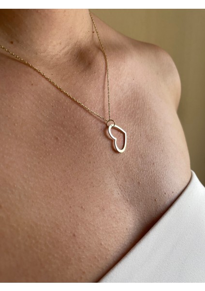 Gümüş Yatay Kalpli Kolye - Gümüş Kalpli Kolye - Kalpli Kolye -925 Ayar Gümüş Kalpli Kolye - Kalp Kolye - Gümüş Kalp Kolye -Kadın Kolye - Gümüş Kolye fırsatları