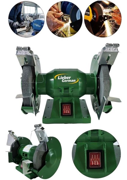 150 Mm Turbo Motorlu 3600 Watt Çark Motoru Zımpara Balta Bıçak Bileme Makinesi Taş Motoru Taslama
