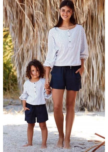 Penye MOOD-8341-KIZ Çocuk Pijama Takımı-Lacivert