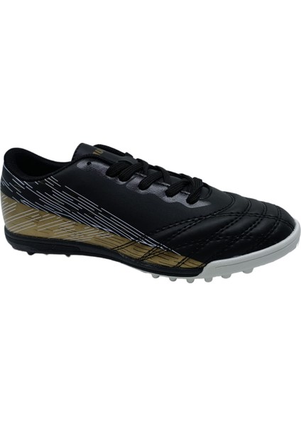 28004 Erkek Siyah - Camel Halı Saha Futbol Ayakkabısı