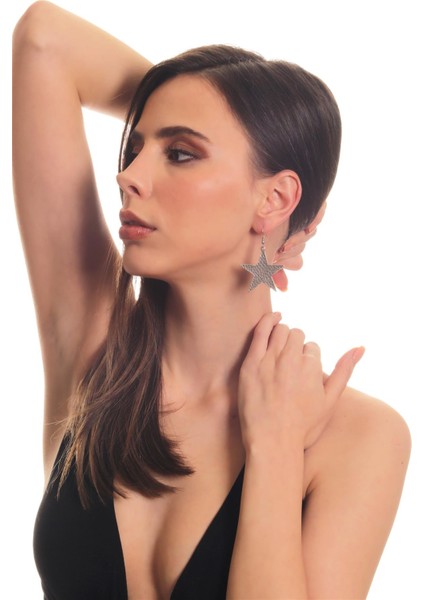Kadın Antik Gümüş Kaplama Sallantılı Model Yıldız Küpe fiyatları