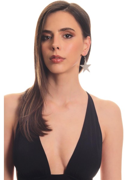 Kadın Antik Gümüş Kaplama Sallantılı Model Yıldız Küpe fırsatları