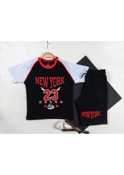Çocuk New York Bulls Jorden Model T-Shirt ve Şort Takımı