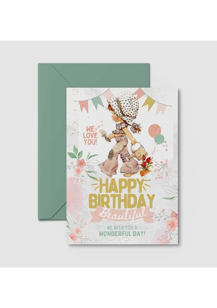 Kartpostal - Tebrik Kartı & Zarf Happy Birthday Doğumgünü Iyi Ki Doğdun
