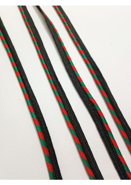 Tekstil Ürünleri Siyah Kenar Kırmızı Yeşil Biye Şerit ( 1 Cm) modelleri