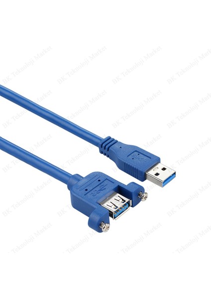 BK Teknoloji Panel Tipi Vidalı USB 3.0 Dişi / Erkek Uzatma KABLOSU-50CM