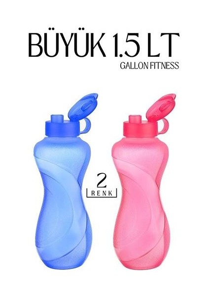 24+4 Adet 1.5 Lt Büyük Sporcu Matarası 2 Renk Gallon Fitness 718460