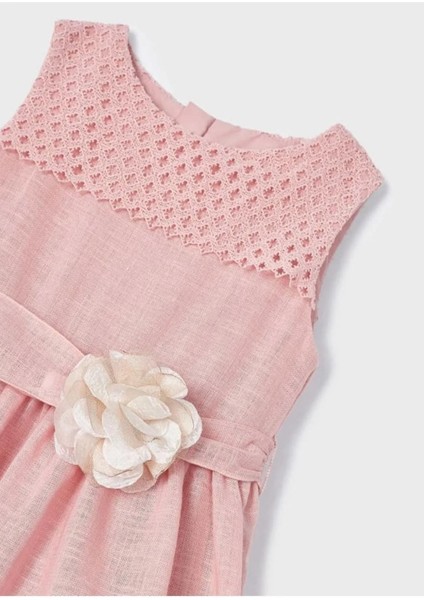 Güpürlü Beyaz Kız Çocuk Elbise