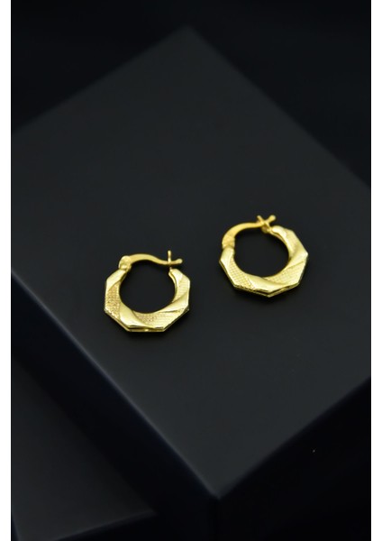 925 Ayar Gümüş Altın Kaplama Desenli Klipsli Kadın Küpe fiyatları