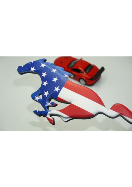 Ford Mustang Shelby Gt Koşan At Bagaj Kapağı Amerikan Bayrak 3m Metal Logo fiyatları