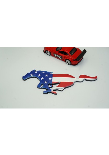 Ford Mustang Shelby Gt Koşan At Bagaj Kapağı Amerikan Bayrak 3m Metal Logo indirimleri