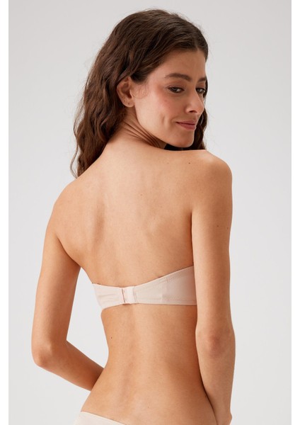 2'li Paket Siyah-Ten 6803 Verona Soft Push Up Yarı Destekli Straplez Sütyen Set fırsatları