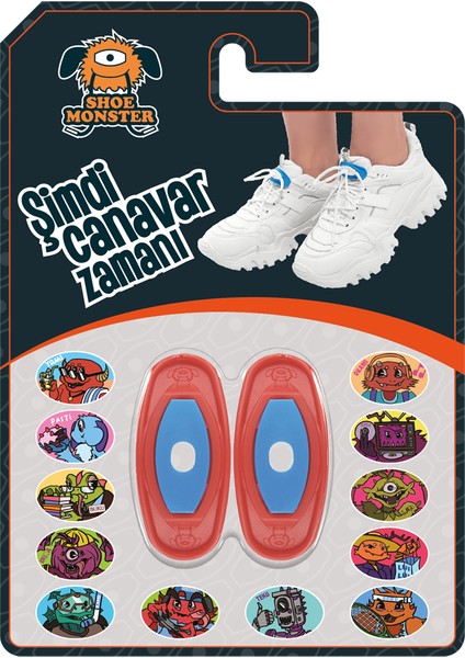 Shoe Monster Standart - Kırmızı Mavi Ayakkabı Aksesuarı