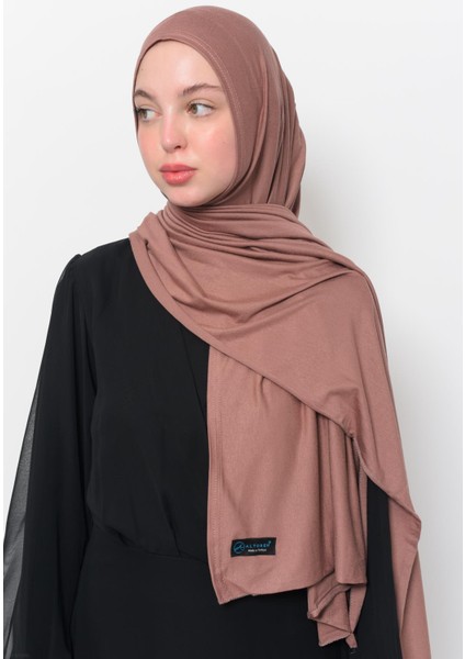 Hazır Pratik Geçmeli Lüks Organik Düz Penye Şal Çapraz Hizalı-Toprak indirimleri