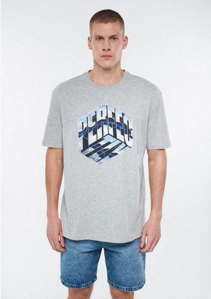 Erkek Perfectly Baskılı Gri Tişört 0611384-80196 modelleri