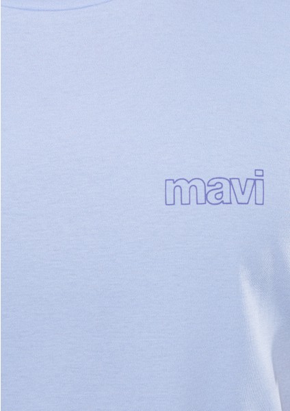 Erkek Mavi Logo Baskılı Lila Tişört 0610360-70530