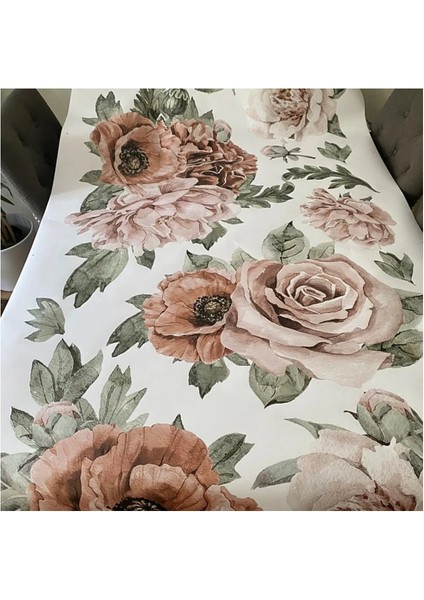 Modern Boho Duvar Sticker Seti 1 Adet Vintage Şakayıklar ve Yapraklar Kendinden Yapışkanlı fiyatları