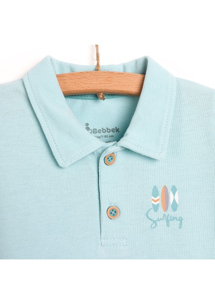 Surfing Polo Yaka Şık Tshirt-Şort Takım Erkek Bebek