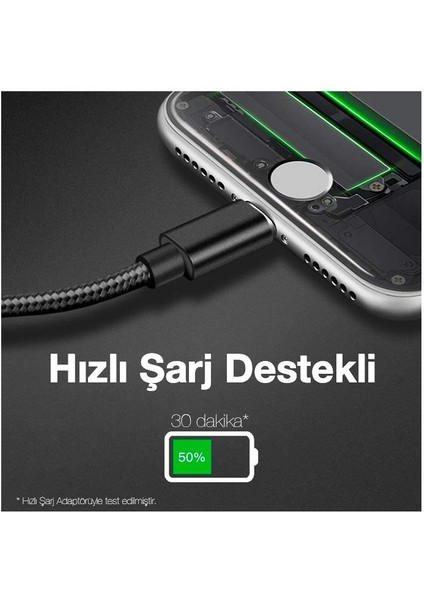 Super Şarj Örgü Tasarım 20W Hızlı Şarj Destekli 20CM Iphone Powerbank Kablosu Type C To Iphone Şarj