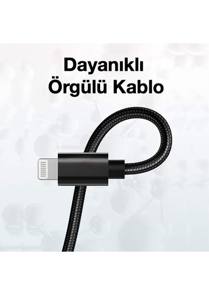 Super Şarj Örgü Tasarım 20W Hızlı Şarj Destekli 20CM Iphone Powerbank Kablosu Type C To Iphone Şarj