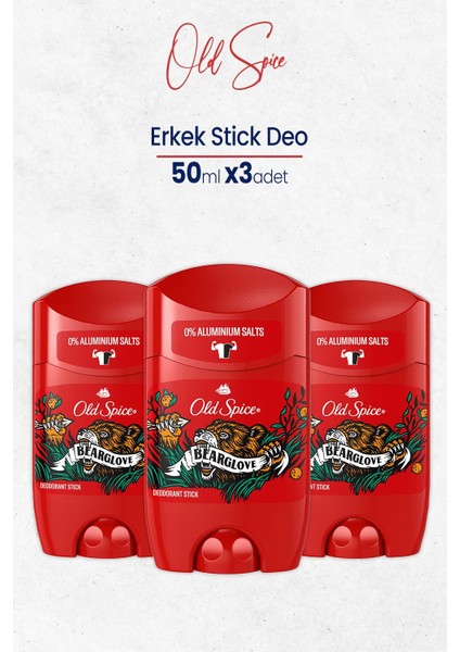 Old Spice Bearglove Erkek Stick Deodorant 50 ml x 3 Adet