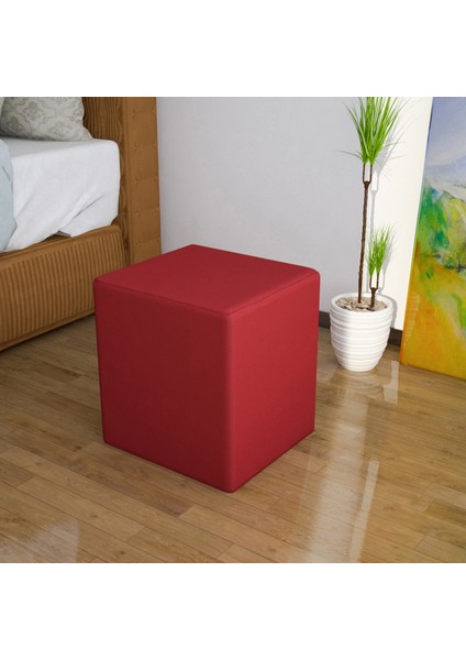Kare Puf Ahşap Iskeletli