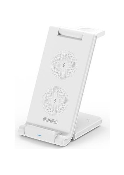 Çift Bobinli 15W Super Şarj 3in1 Masaüstü Telefon Şarjı Kulaklık Saat Şarjı Iphone Şarj Stand