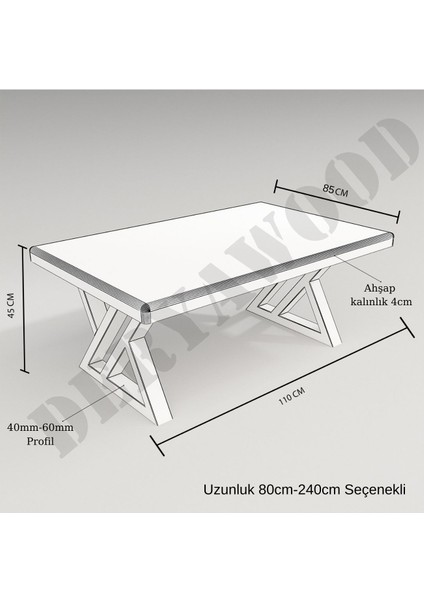 Masif Ahşap Mobel Orta Sehpa 90*90*45 cm