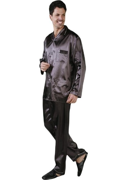 Yakalı Erkek Saten 2'li Pijama Takım 444 fırsatları