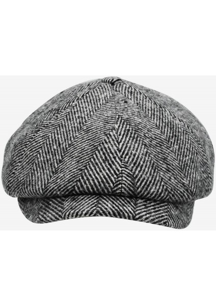 Erkek Siyah Beyaz Yün Balıksırtı Kasket indirimleri