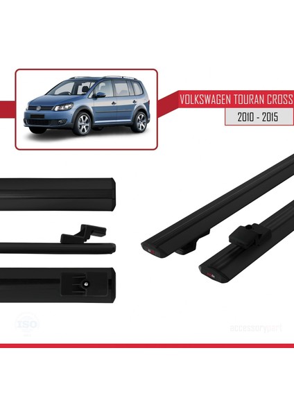 Volkswagen Touran Cross 2010-2015 Arası ile Uyumlu Basıc Model Ara Atkı Tavan Barı Siyah modelleri