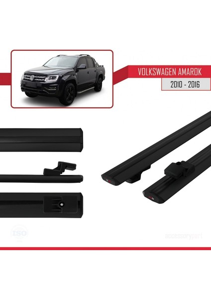 Volkswagen Amarok 2010-2016 Arası ile Uyumlu Basıc Model Ara Atkı Tavan Barı Siyah modelleri