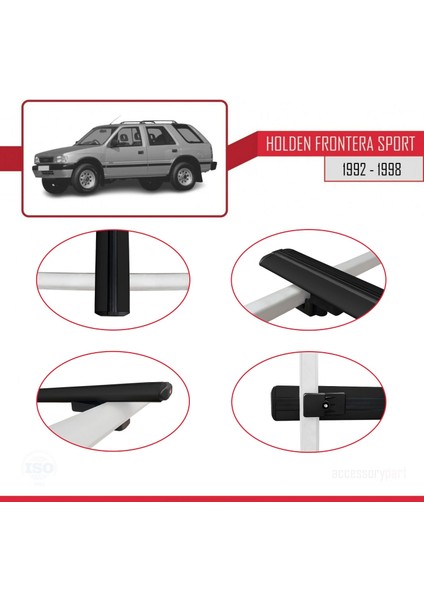 Holden Frontera Sport 1992-1998 Arası ile Uyumlu Basıc Model Ara Atkı Tavan Barı Siyah