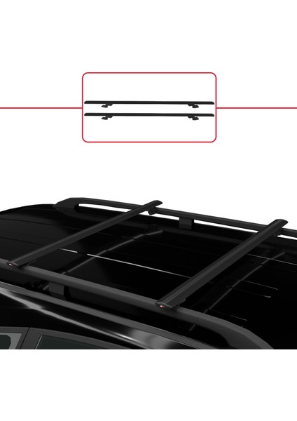 Fiat Palio Weekend 1996-2007 Arası ile Uyumlu Basıc Model Ara Atkı Tavan Barı Siyah