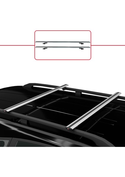 Daihatsu Terios 1997-2005 Arası ile Uyumlu Basıc Model Ara Atkı Tavan Barı Gri