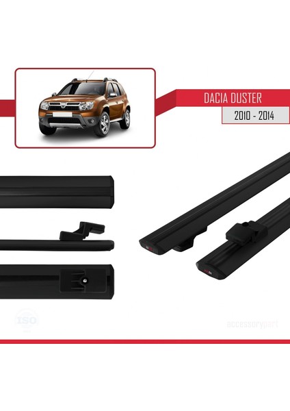 Dacia Duster 2010-2014 Arası ile Uyumlu Basıc Model Ara Atkı Tavan Barı Siyah