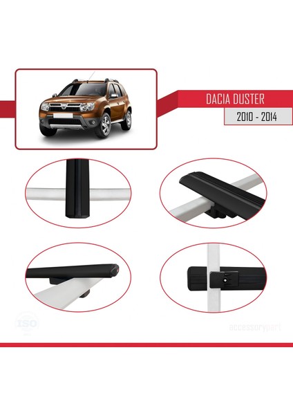 Dacia Duster 2010-2014 Arası ile Uyumlu Basıc Model Ara Atkı Tavan Barı Siyah