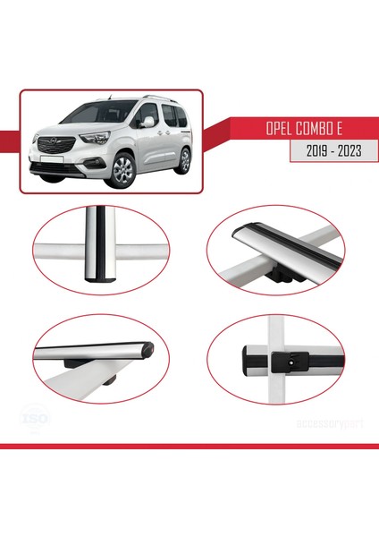 Opel Combo (E) Panelvan 2019 ve Sonrası ile Uyumlu Basıc Model Ara Atkı Tavan Barı Gri