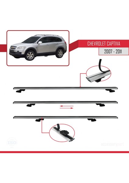 Chevrolet Captiva 2007-2011 Arası ile Uyumlu Basıc Model Ara Atkı Tavan Barı Gri indirimleri