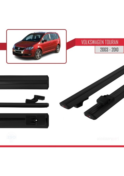 Volkswagen Touran 2003-2010 Arası ile Uyumlu Basıc Model Ara Atkı Tavan Barı Siyah modelleri