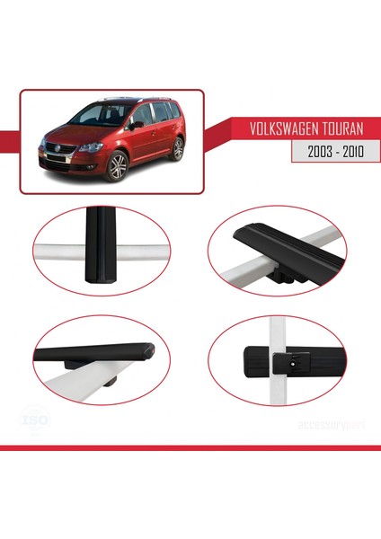 Volkswagen Touran 2003-2010 Arası ile Uyumlu Basıc Model Ara Atkı Tavan Barı Siyah fırsatları