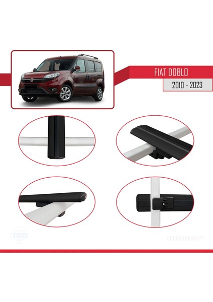 Fiat Doblo 2010 ve Sonrası ile Uyumlu Basıc Model Ara Atkı Tavan Barı Siyah