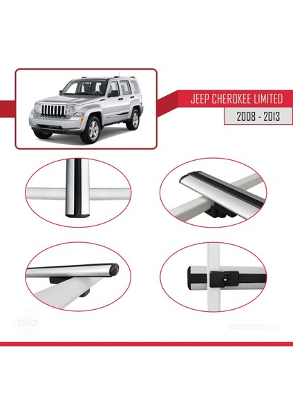 Jeep Cherokee (Kk) 2008-2013 Arası ile Uyumlu Basıc Model Ara Atkı Tavan Barı Gri fırsatları
