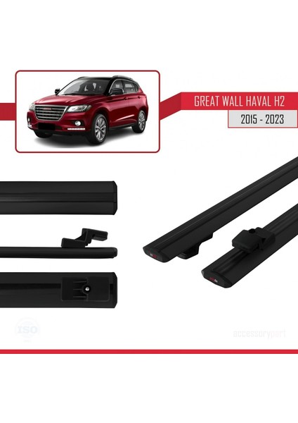 Great Wall Haval H2 2015 ve Sonrası ile Uyumlu Basıc Model Ara Atkı Tavan Barı Siyah