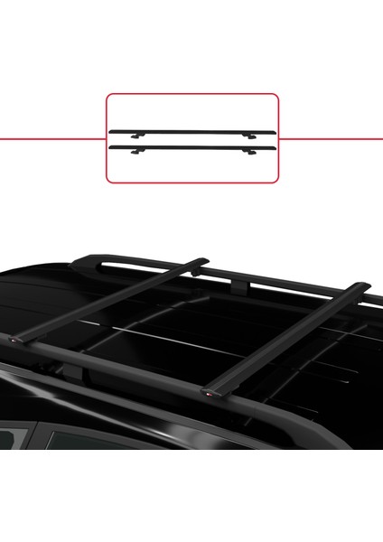 Citroen Nemo 2007 ve Sonrası ile Uyumlu Basıc Model Ara Atkı Tavan Barı Siyah