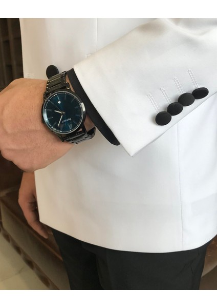 İtalyan kesim slim fit kruvaze ceket pantolon damatlık set beyaz T9212 fırsatları